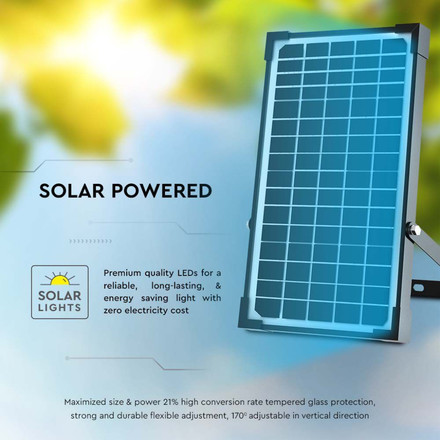 30W LED Solar Floodlight LiFePo Battery 3.7V Black 6000K