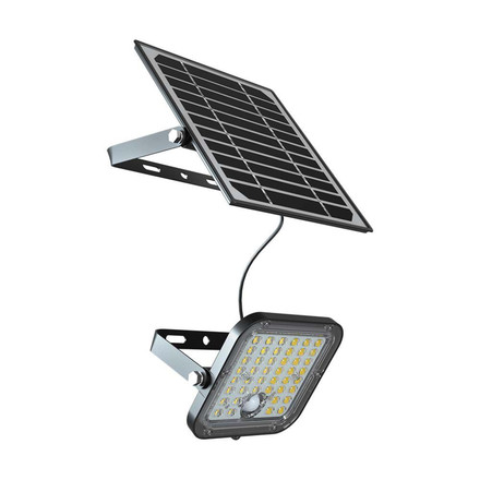 10W LED Solar Floodlight LiFePo Battery 3.7V Black 6000K