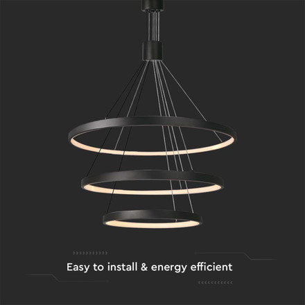 46W LED Decorative Hanging Light 40*60*80*150CM Black Body 3000K