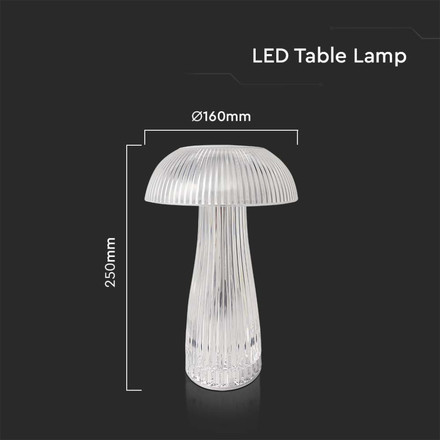 LED Настолна Лампа с Батерия 3в1 Прозрачно Тяло SKU 7894 V-TAC