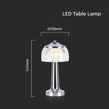 LED Настолна Лампа с Батерия Хром 3в1 SKU 7939 V-TAC