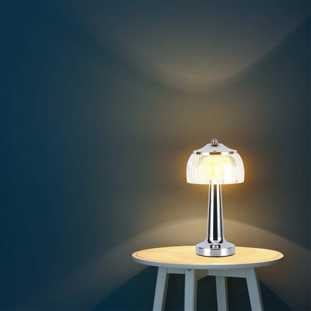LED Table Lamp 1800mAH BatteryD:13.5*26.5 Chrome Body3IN1