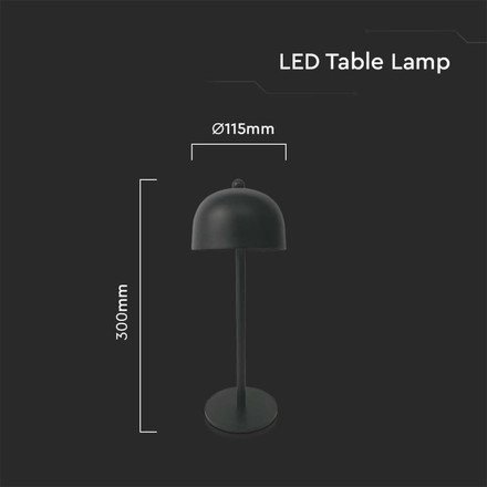 LED Table Lamp 1800mAH Battery 115*300 3IN1 Black Body