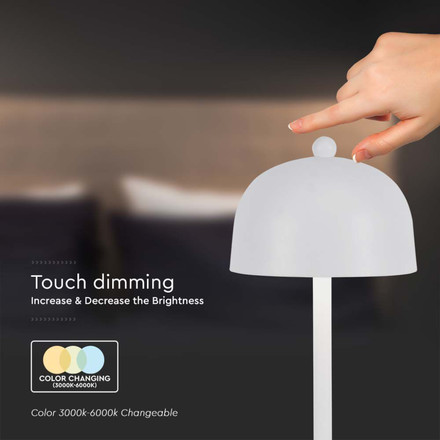 LED Table Lamp 1800mAH Battery 115*300 3IN1 White Body