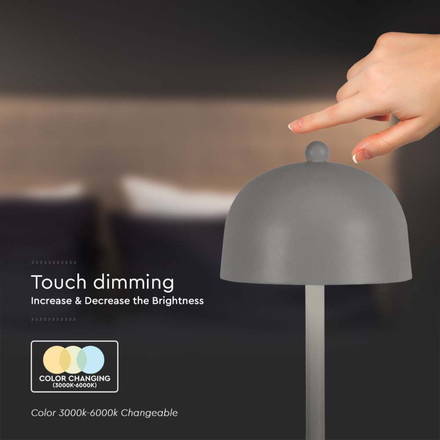 LED Table Lamp 1800mAH Battery 115*300 3IN1 Grey Body