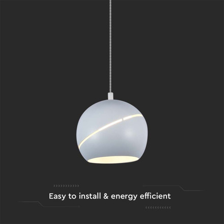 8.5W LED Hanging Lamp Φ180 Adjustable Wire Touch On/Of White Body 3000K
