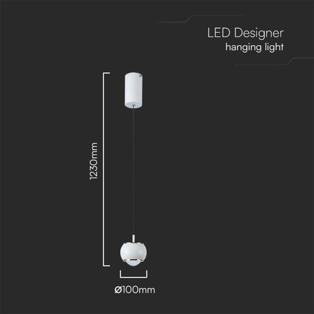 9W LED Designer Hanging Lamp (10*10*100CM) White 3000K
