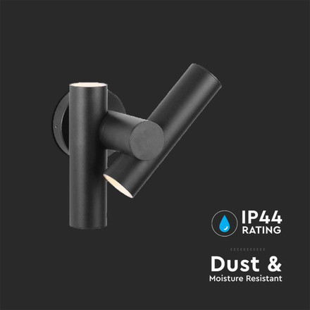 Стенен Спот 2 по 2.6W 3000К IP44 Черен SKU 10473 V-TAC