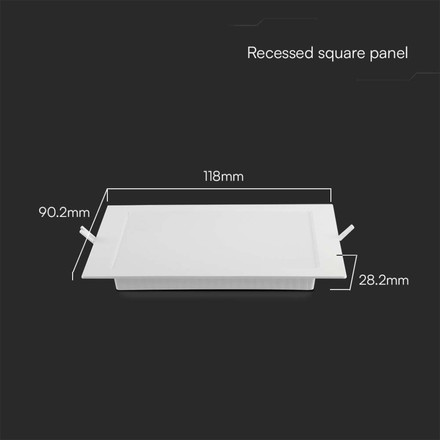 3W LED Backlit Recessed Panel - Square 3000K