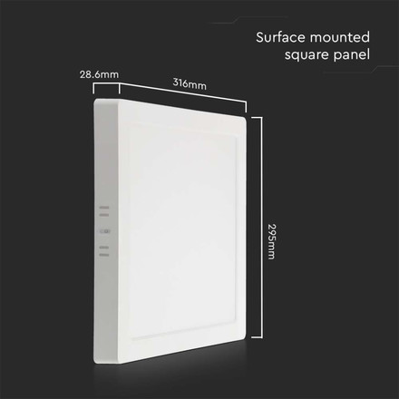 12W LED Backlit Surface Mounted Panel Square 6400K