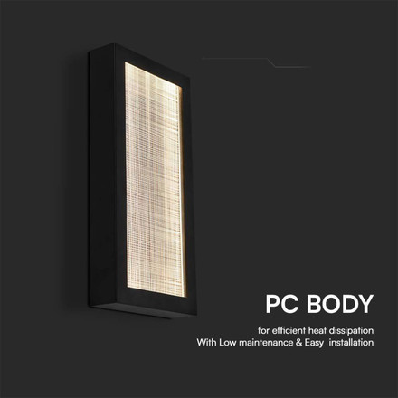 LED аплик за стена 20W 3000K Черен IP65 SKU 10558 V-TAC