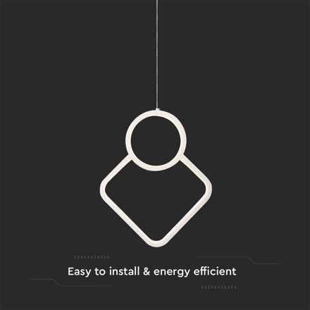 LED Пендъл 12W 3000К с геометричен дизайн Бял SKU 15000 V-TAC