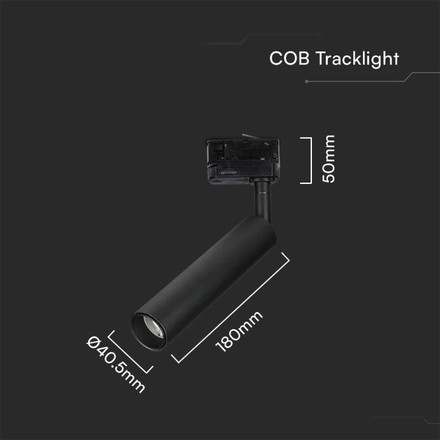 LED Прожектор Релсов Монтаж 7W 3000К Черен SAMSUNG ЧИП SKU 21353 V-TAC