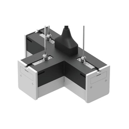 T конектор за линейно тяло 4000K Черен SKU 23002 V-TAC
