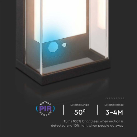 1W Garden Wall Light 3000K Black IP65