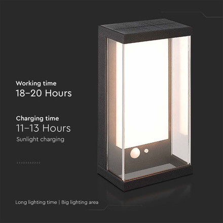 1W Garden Wall Light 3000K Black IP65