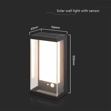 1W Garden Wall Light 3000K Black IP65