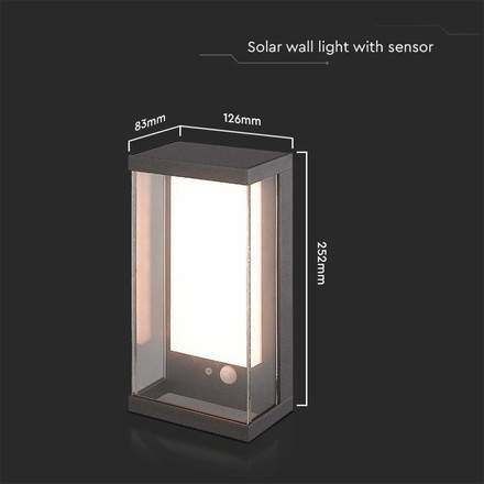 1W Garden Wall Light 3000K Dark Grey IP65