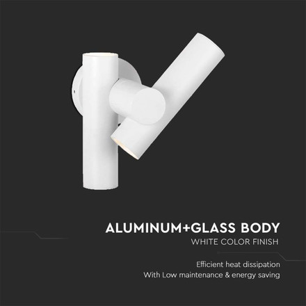 Стенен Спот 2 по 2.6W 4000К IP44 Бял SKU 23050 V-TAC