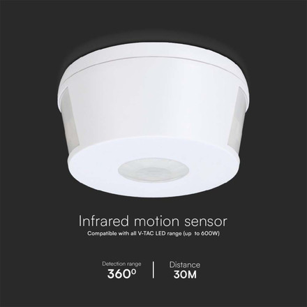 1000W Infrared Motion Sensor 360'D - White Body