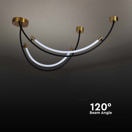20W LED Designer Hanging Lamp Black+Brass 3000K