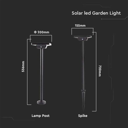 2W LED Solar Spike Aluminum Base 3in1