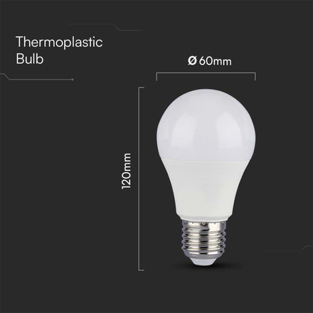 LED Крушка E27 12W 4000K A60 SAMSUNG ЧИП Димируема SKU 2120184 V-TAC