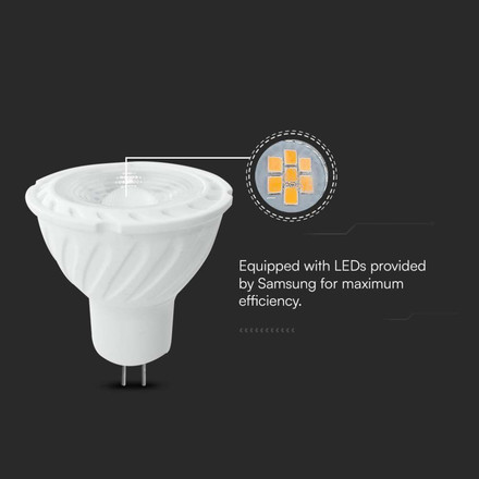 LED Крушка GU5.3 MR16 6W 6400K 38 градуса SAMSUNG ЧИП SKU 21209 V-TAC