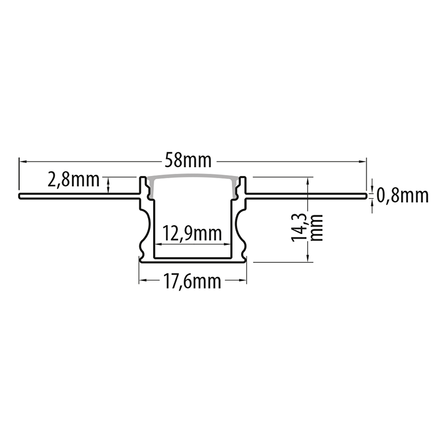 Алуминиев профил за гипсокартон 3 м тесен 13 мм КОД APG331 Ultralux