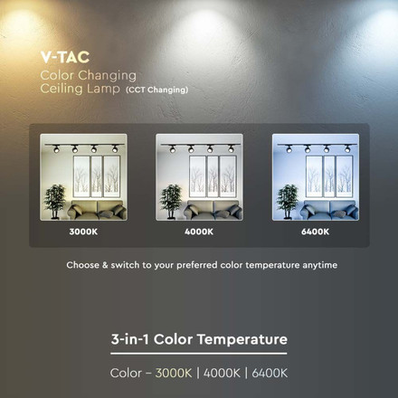 LED Прожектор Релсов Монтаж 30W 3в1 Черно Тяло SKU 10371 V-TAC