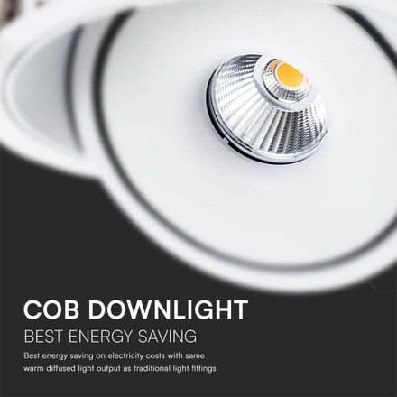 12W LED COB Downlight 3IN1 White Body