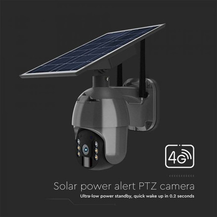 HD Smart Solar Energy PTZ Camera With Sensor Black Body