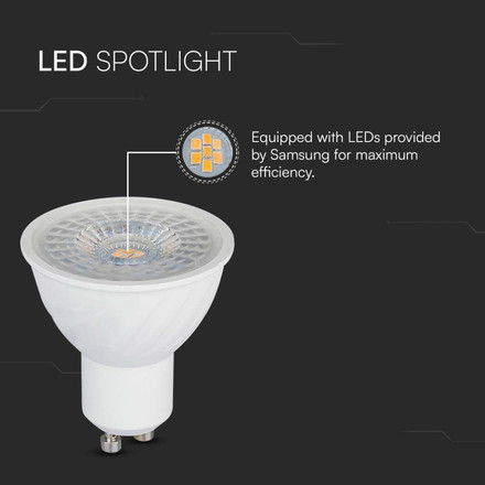 LED Крушка GU10 6W 6400K SAMSUNG ЧИП SKU 21167 V-TAC