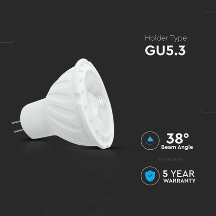 LED Spotlight SAMSUNG CHIP - GU5.3 6W MR16 Riple Plastic 38° 4000K