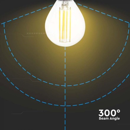 LED Bulb - 6W Filamen E14 P45 Clear Cover 6400K 
