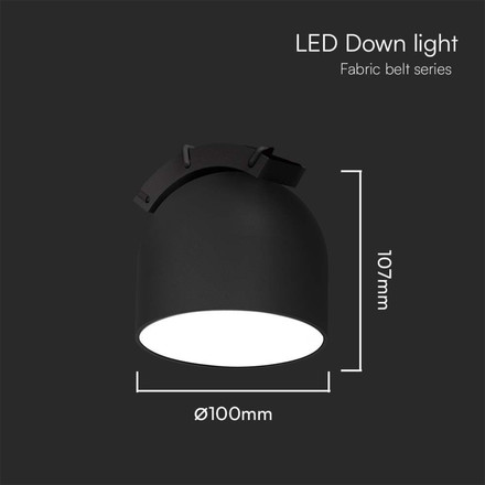 LED Магнитен Осветител Въже 12W 120 градуса 3000K Пясъчно Черно Тяло SKU 23106 V-TAC