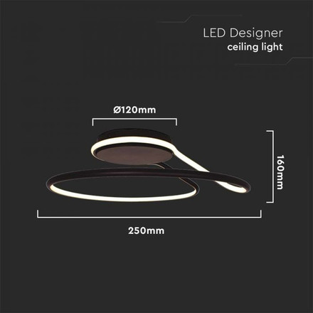 24W LED Designer Light Black 4000K