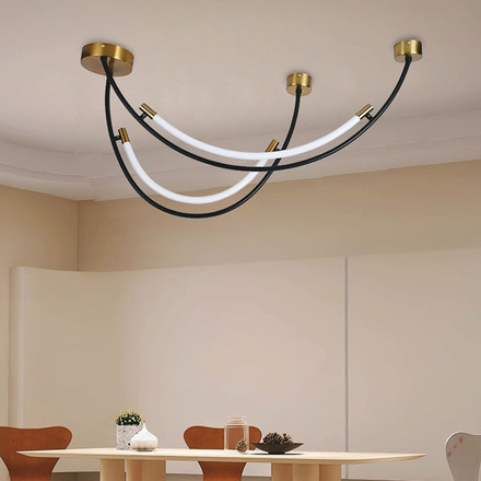 20W LED Designer Hanging Lamp Black+Brass 4000K
