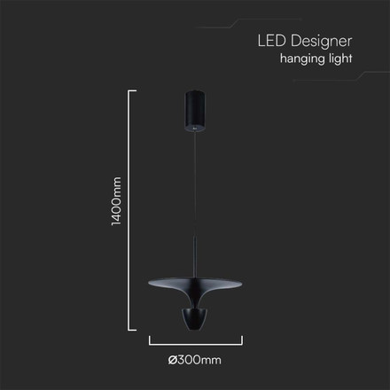 9W LED Designer Hanging Lamp (30*320*100CM) Black Body 4000K