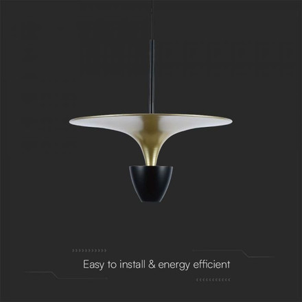 LED Пендал 9W 3000К Черен и Злато SKU 10085 V-TAC