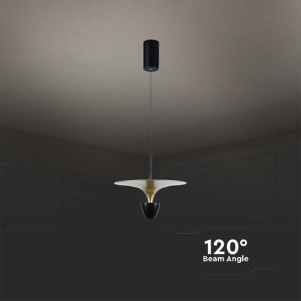 LED Пендал 9W 3000К Черен и Злато SKU 10085 V-TAC