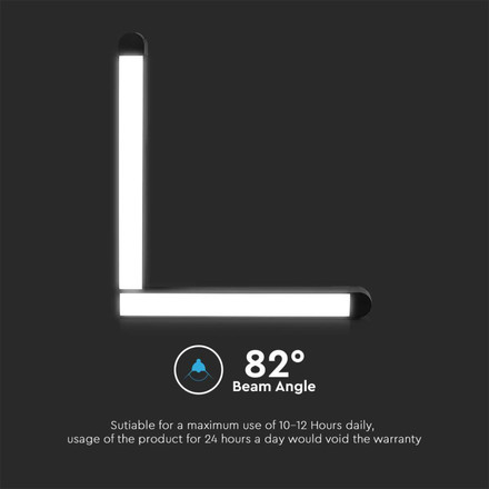 25W LED Magnetic Track Light L Shape 4000K Black Body