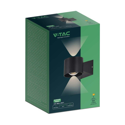 Стенна Лампа 6W3000K IP65 IP65 Черна SKU 10445 V-TAC