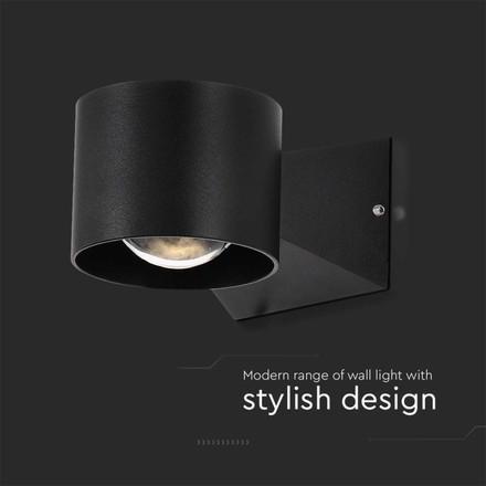 6W LED Wall Light 4000K Black Body IP65