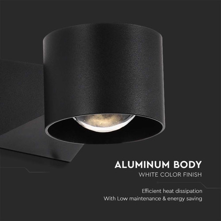 6W LED Wall Light 4000K Black Body IP65