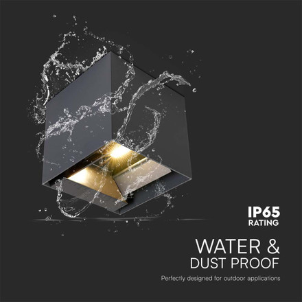 9W COB LED Solar Wall Light Battery 1x2600mAh 16HRS 3000K Black Body IP65