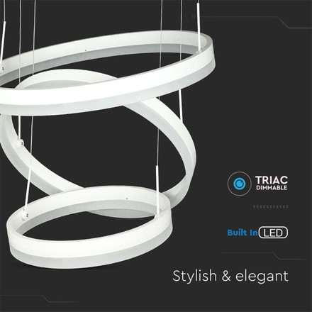 92W Soft Light Chandelier Dimmable White 3000K