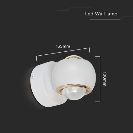 10W LED Wall Lamp Light White Body 3000K