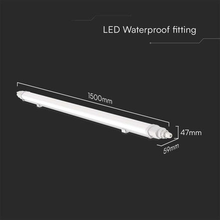 LED Waterproof Lamp L-SERIES 1500mm 48W 4000K Linkable