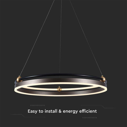 30W LED Designer Hanging Lamp Single Ring 3000K Coffee Body